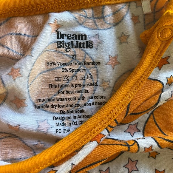 Dream Big Little Co Basketball Twirl Bodysuit Dress - Picture 2 of 3